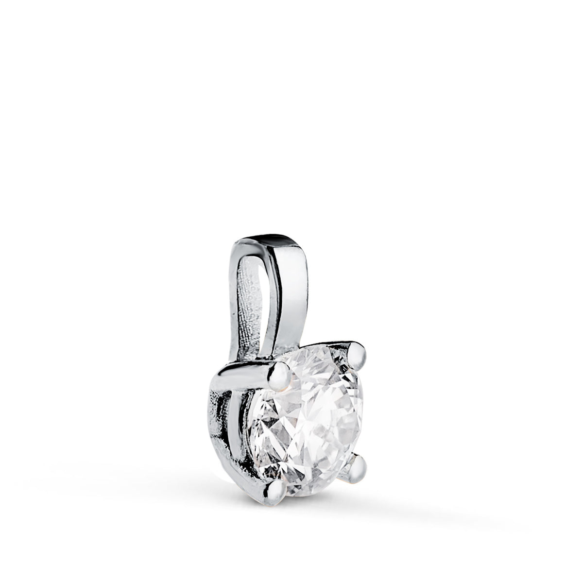 Colgante Diamante Laboratorio Talla Brillante 5 mm 0,500 Qtes. G-vs1. Medida: 9 x 5 mm de oro blanco 18K