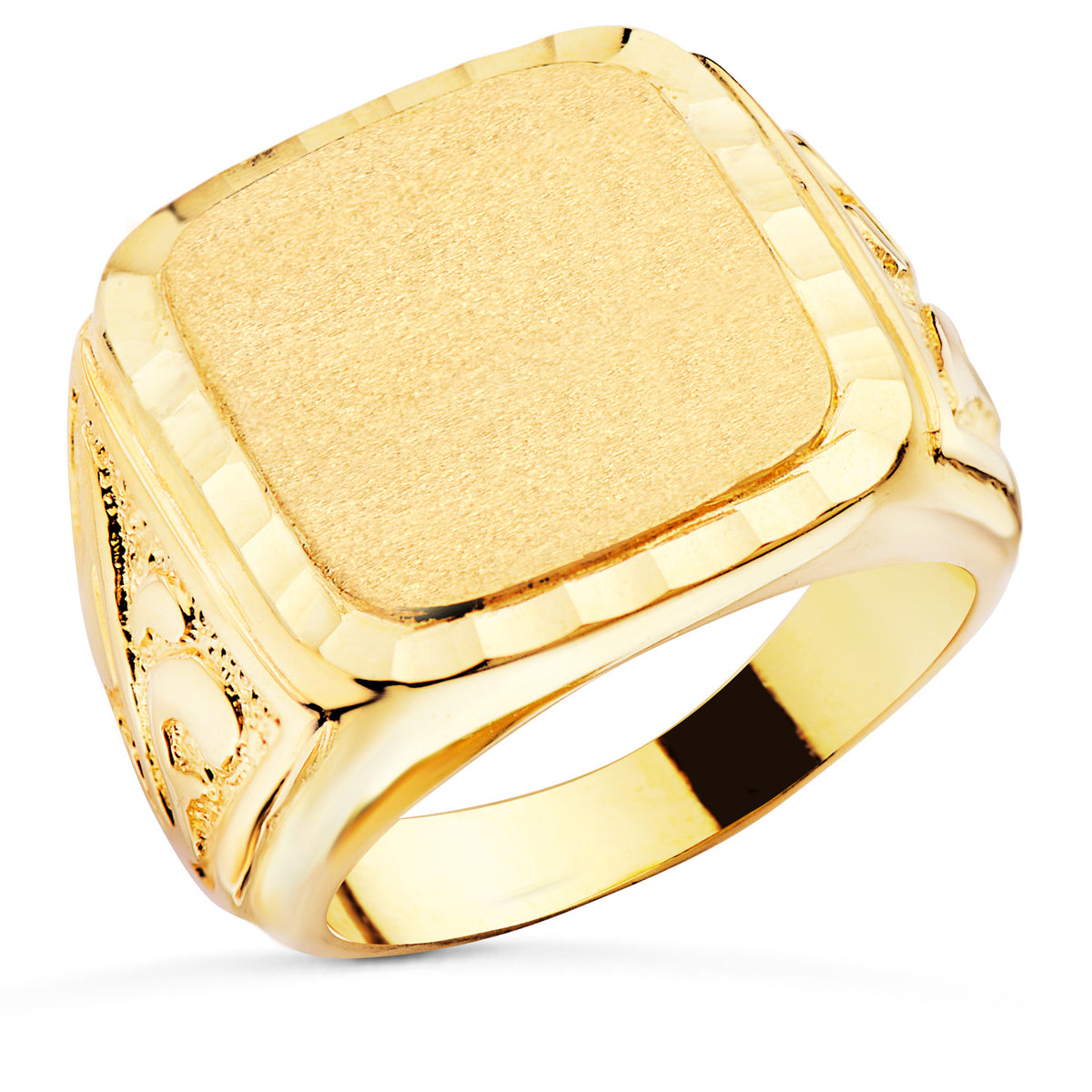 Sello Caballero Macizo Tallado Zona Grabado 18 x 16 mm de oro amarillo 18K