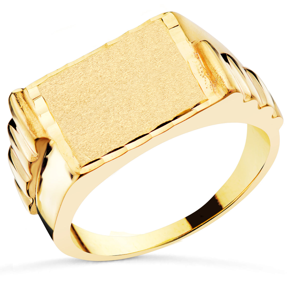 Sello Caballero Macizo Cuadrado 12 x 14 mm de oro amarillo 18K