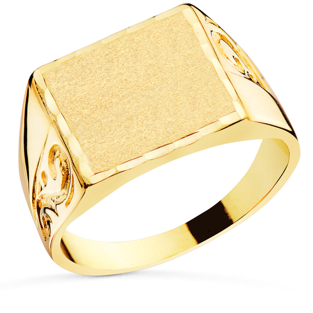 Sello Caballero Macizo Tallado Zona Grabado: 15 x 14 mm de oro amarillo 18K