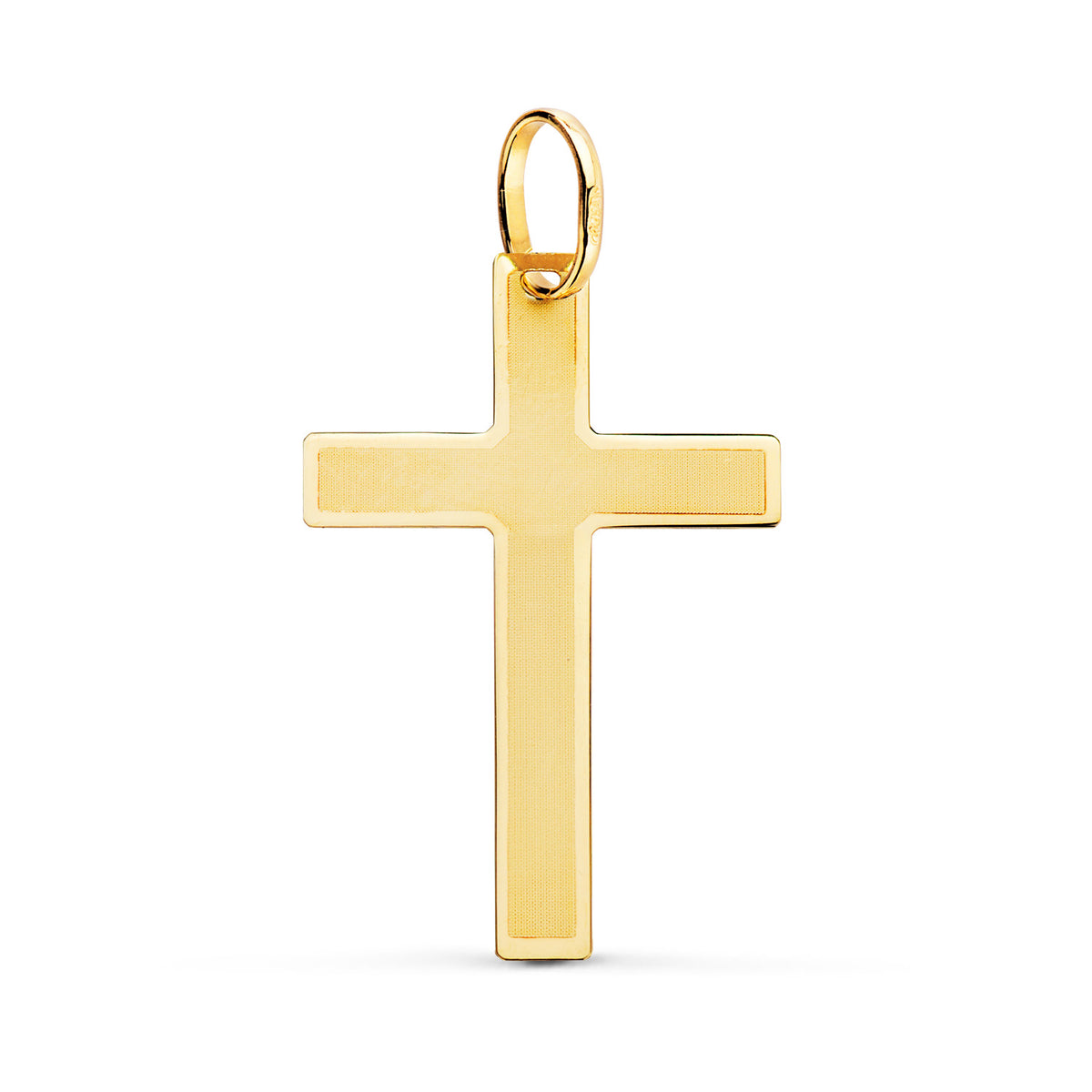 Cruz Brillo y Mate sin Cristo 29 x 20 mm de oro amarillo 18K