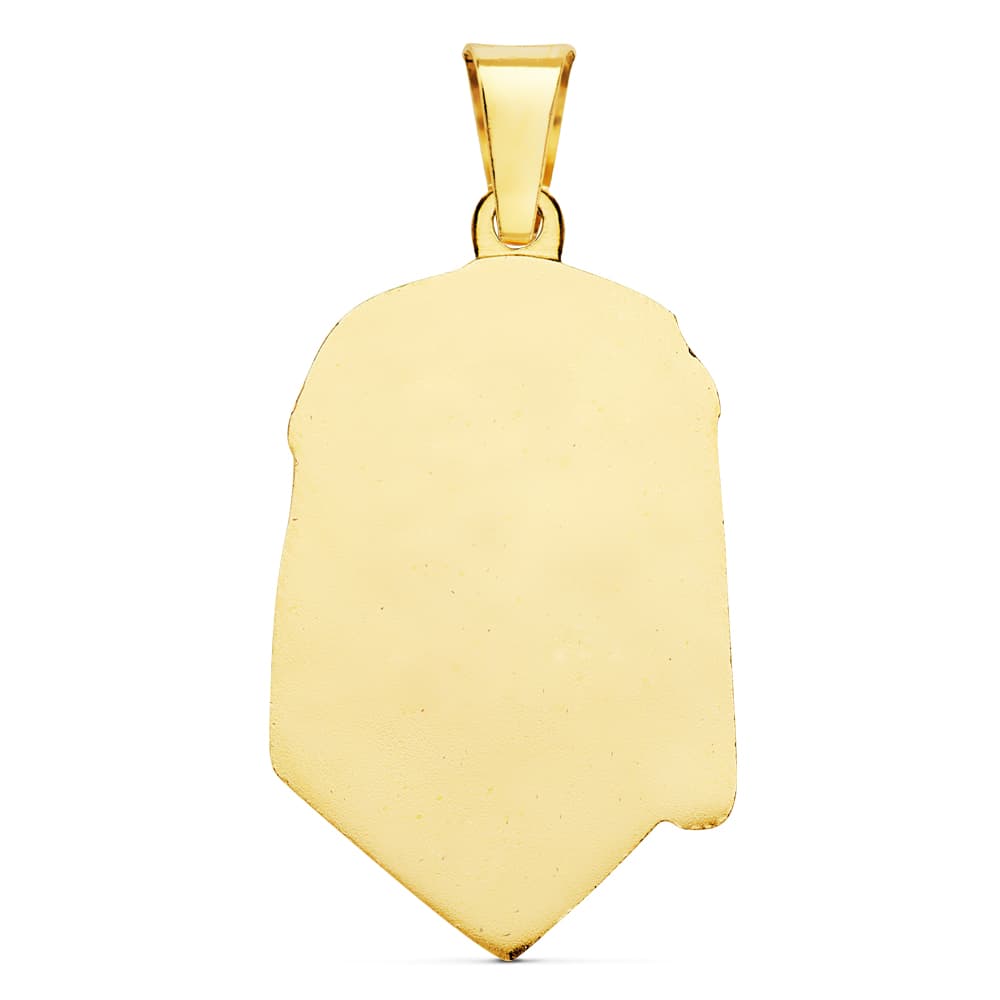 18K COLGANTE ORO AMARILLO CABEZA DE CRISTO DE LAGRIMA 28X17 MM