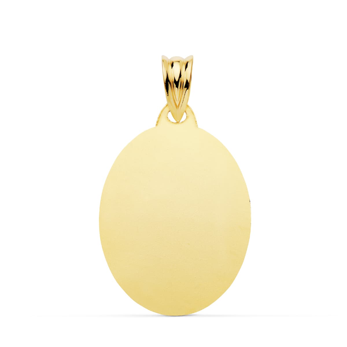 18K PLACA CHAPA OVAL ORO AMARILLO BRILLO 23X18 MM