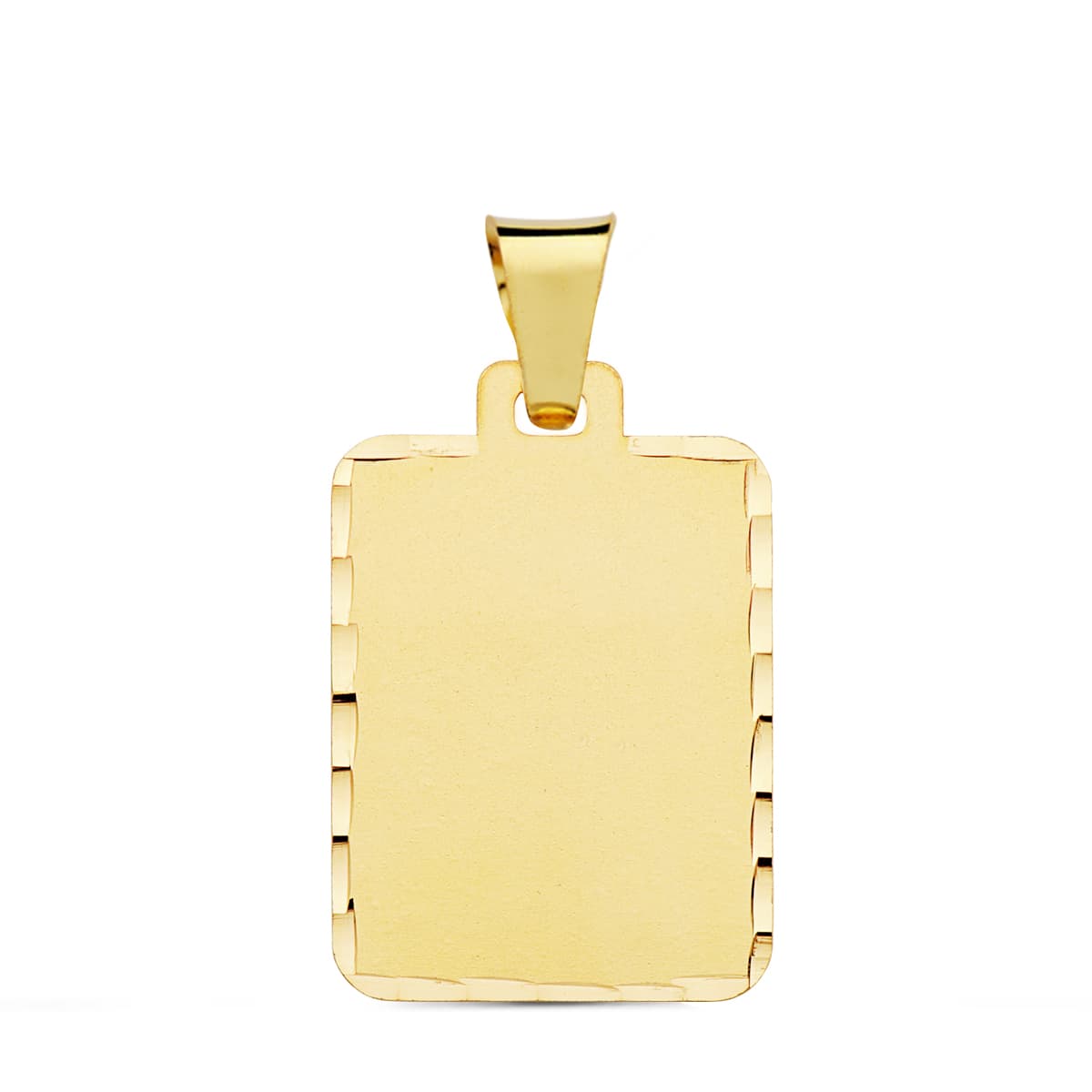 18K PLACA CHAPA ORO AMARILLO MATE TALLADA 24X19 MM