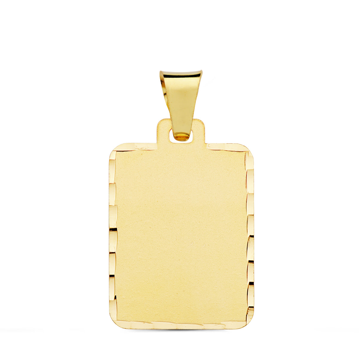Placa Chapa Mate Tallada 24 x 19 mm de oro amarillo 18K
