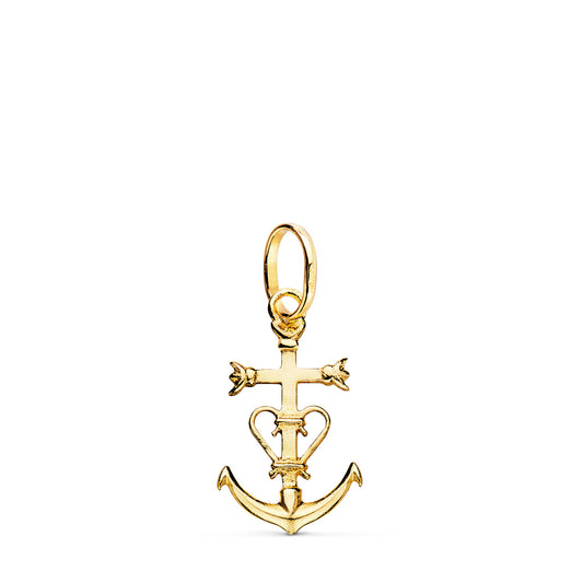 18K COLGANTE CRUZ DE LA CAMARGA ORO AMARILLO. 20 X 12 MM