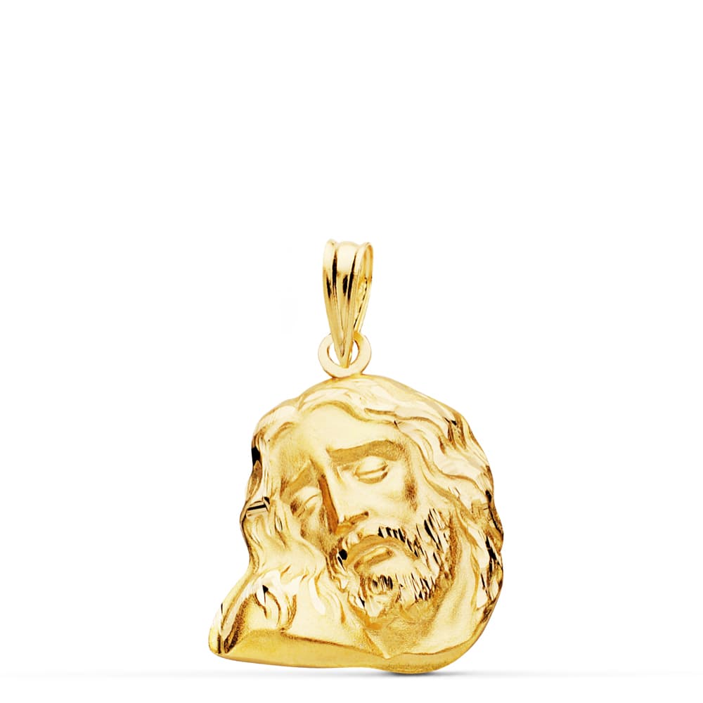 18K COLGANTE ORO AMARILLO CABEZA DE CRISTO 20X16 MM