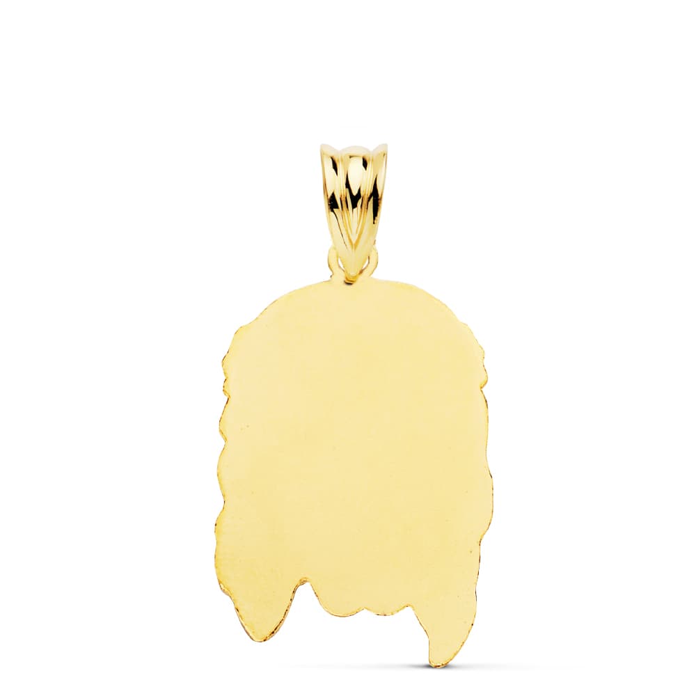 18K COLGANTE COLGANTE ORO AMARILLO CABEZA DE CRISTO 26X16 MM