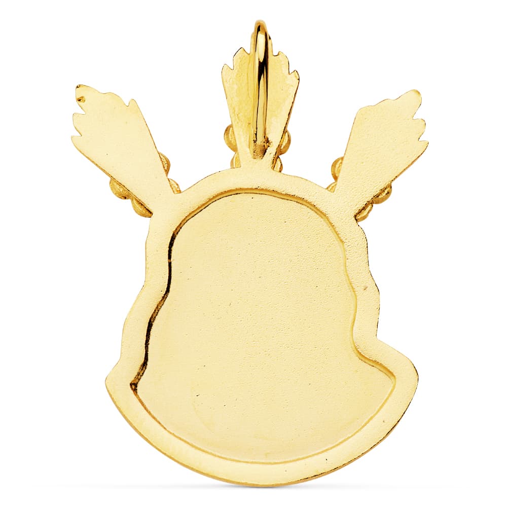18K COLGANTE COLGANTE ORO AMARILLO CABEZA DE CRISTO POTENCIAS 38X29 MM