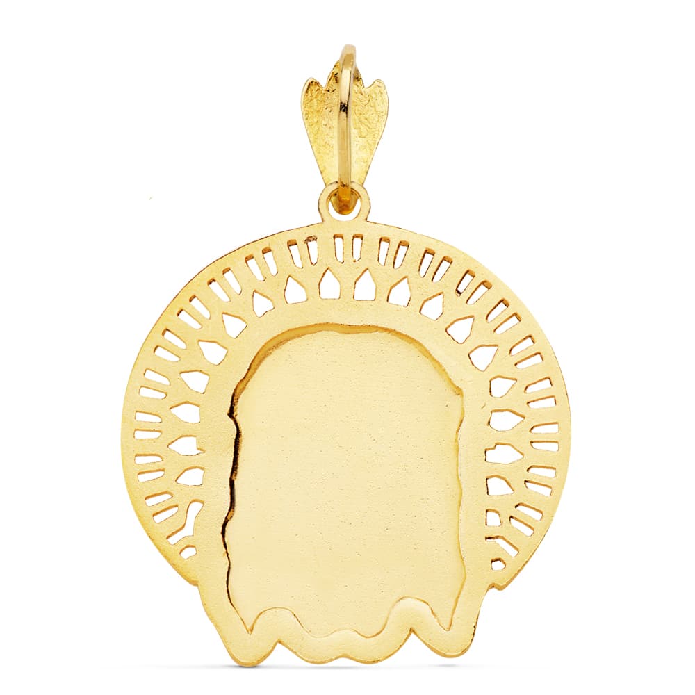18K COLGANTE COLGANTE ORO AMARILLO CABEZA DE CRISTO ORLA 31X31 MM