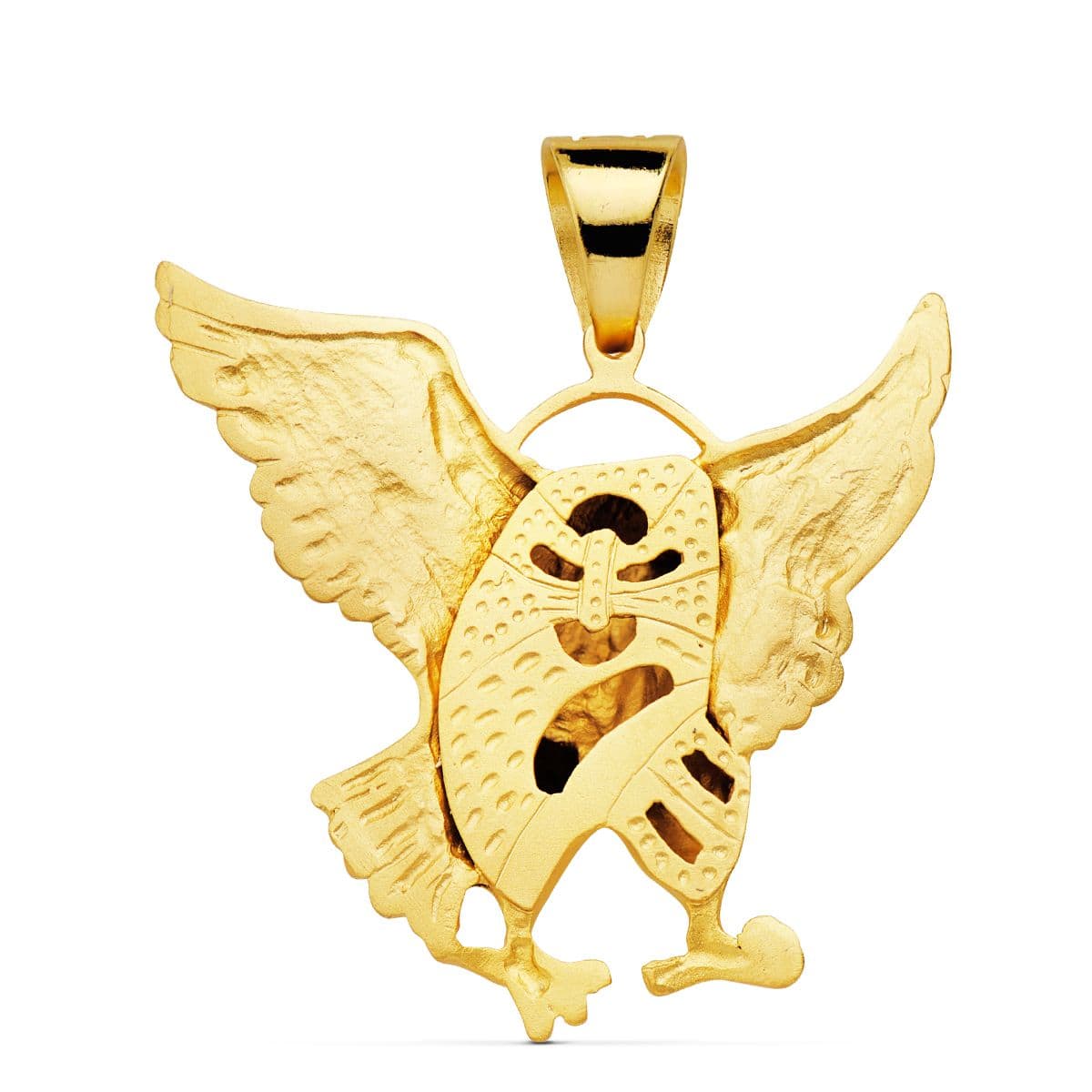 18K COLGANTE AGUILA CALVA AMERICANA ORO AMARILLO 49X47 MM