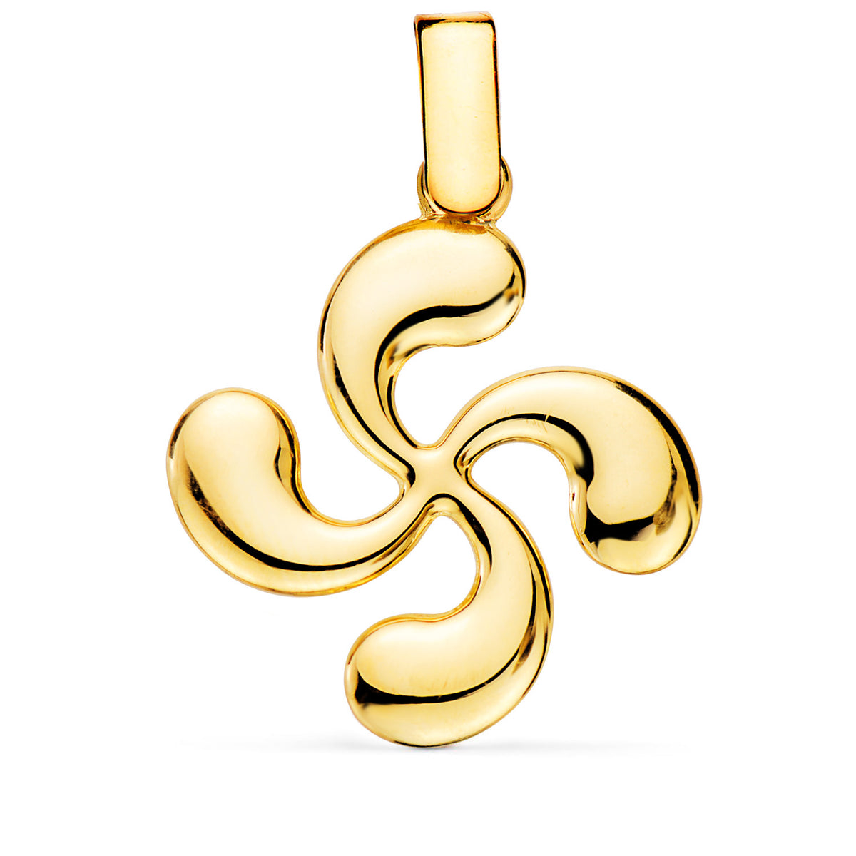 Colgante Lauburu Brillo Forrado 28 x 25 mm de oro amarillo 18K