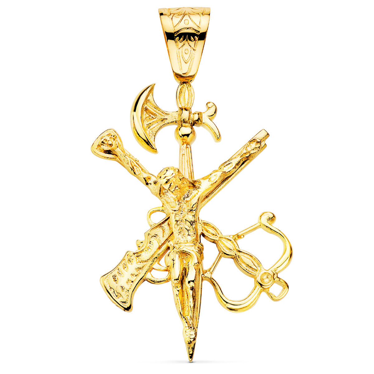 Cruz Legionario sin Corona 55 x 40 mm de oro amarillo 18K