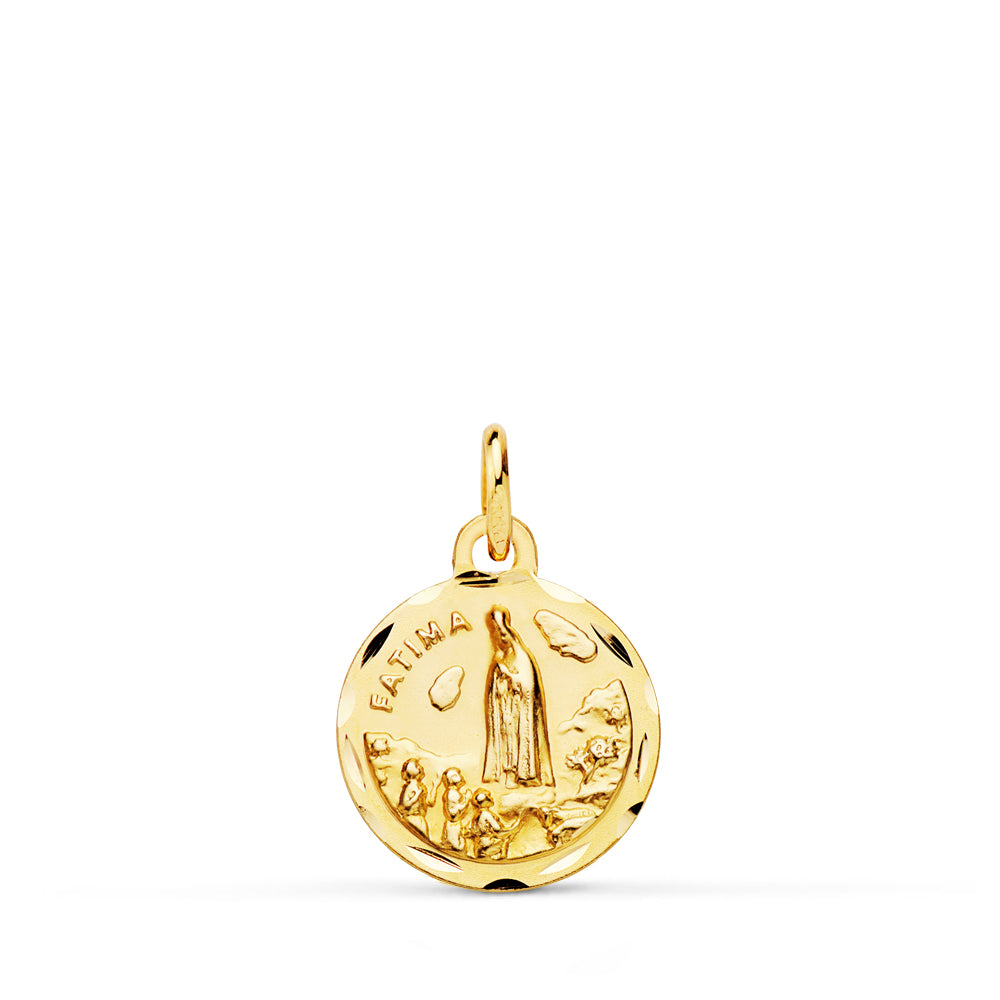 Medalla Virgen de Fatima 12 mm de oro amarillo 18K