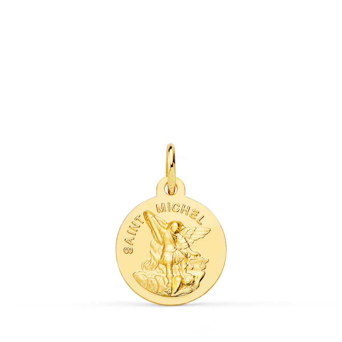 Medalla de Saint Michel 12 mm de oro amarillo 18K
