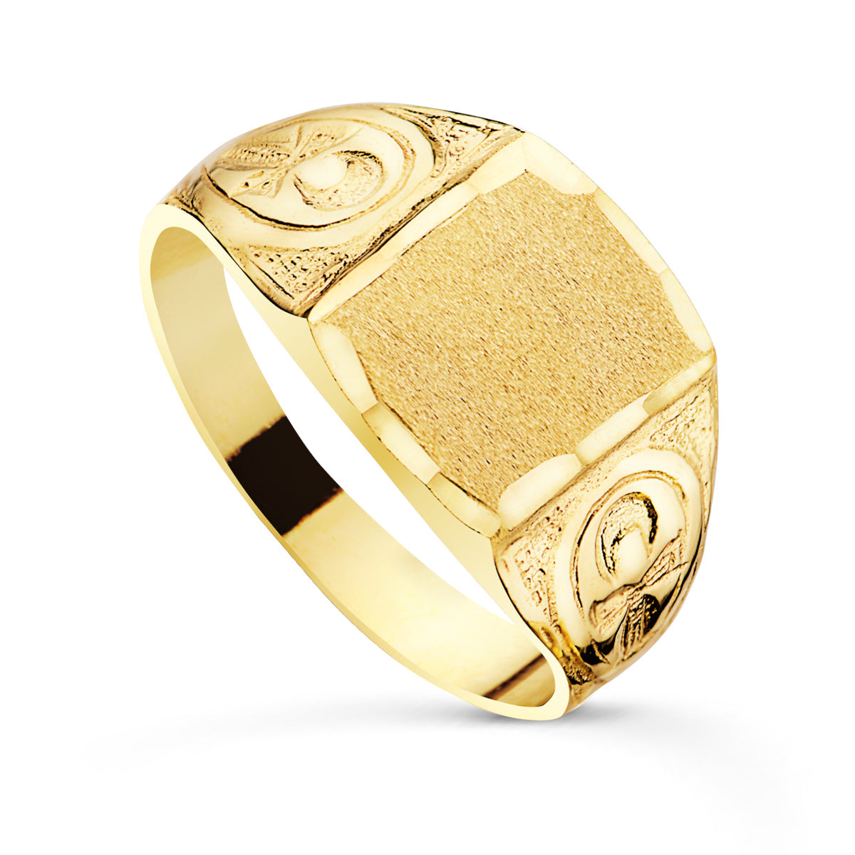Sello Caballero Simbolo Egipcio Cruz de la Vida Brillo Ancho 12 x 10 mm de oro amarillo 18K