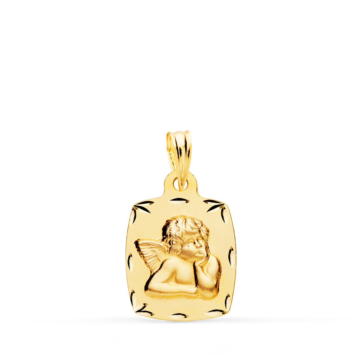 Medalla Angelito Burlon Ligero. 20 x 13 mm de oro amarillo 18K