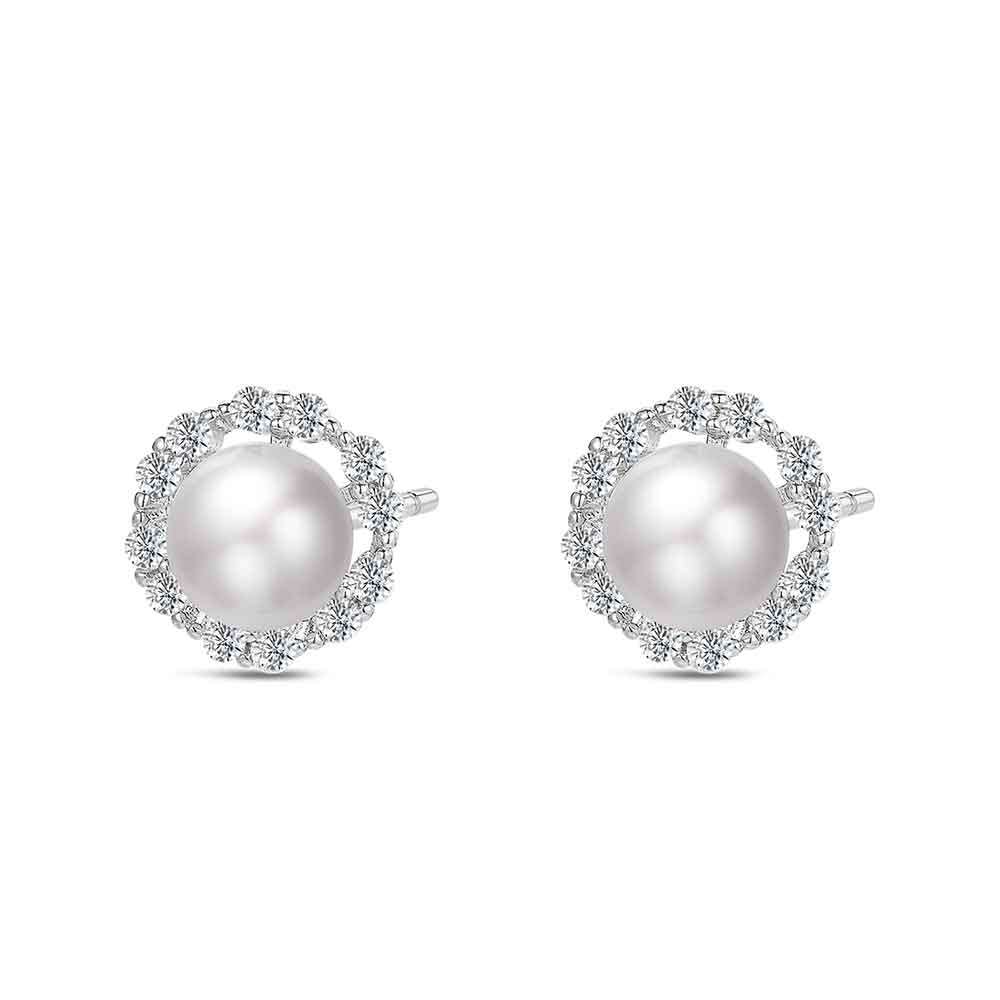 Pendiente de plata con perla