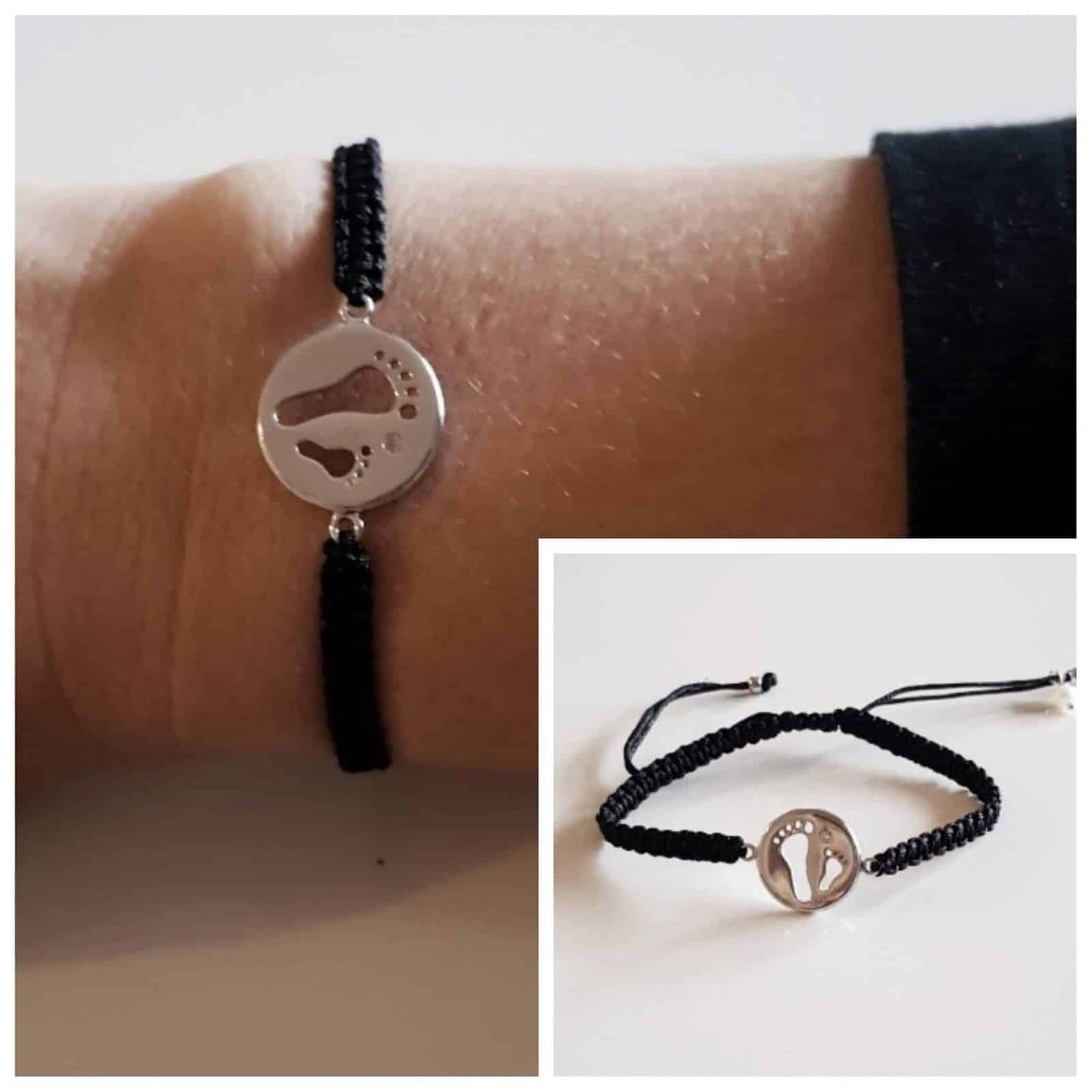 Pulsera pie niña de plata de ley