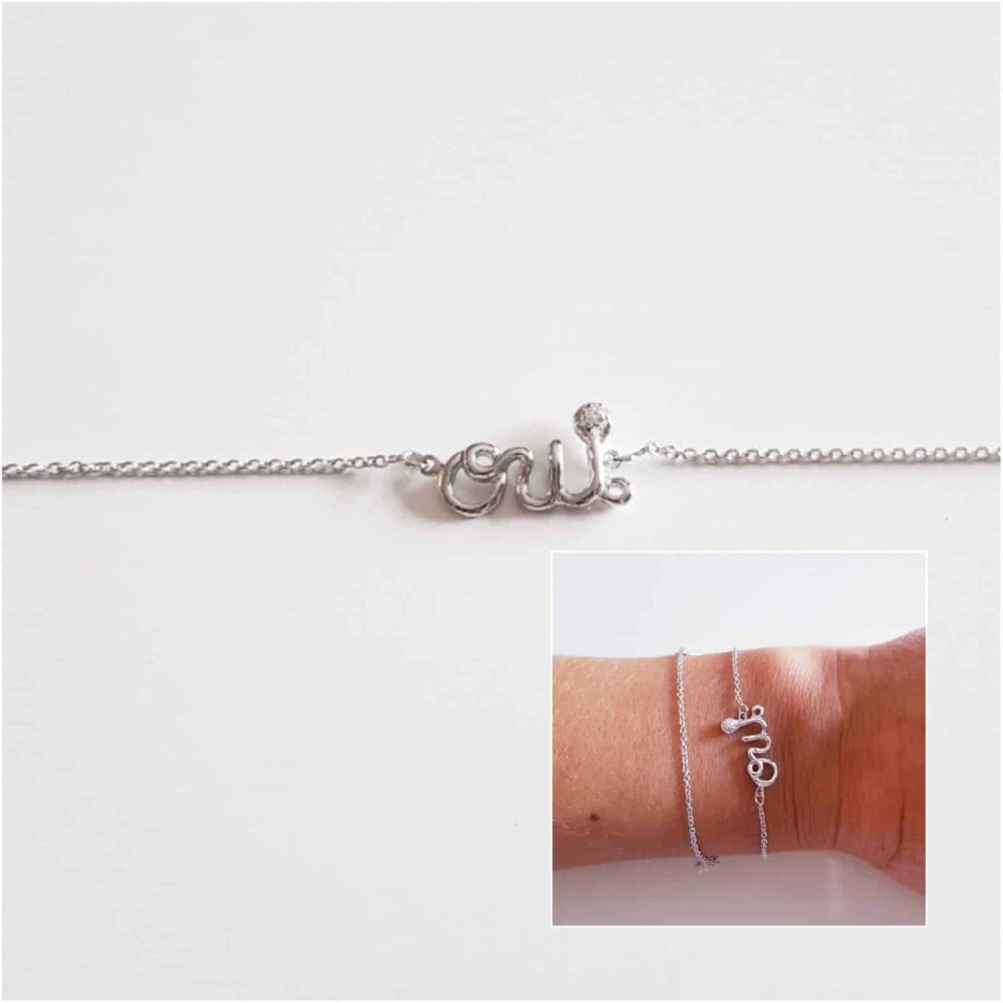 Pulsera francesa oui de plata de ley