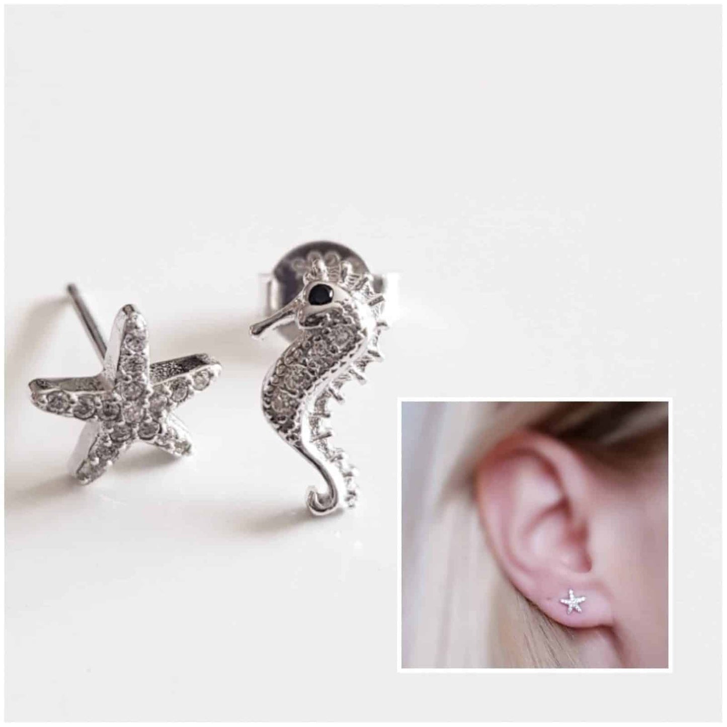 Pendientes mar de plata de ley - Joyería Zafir