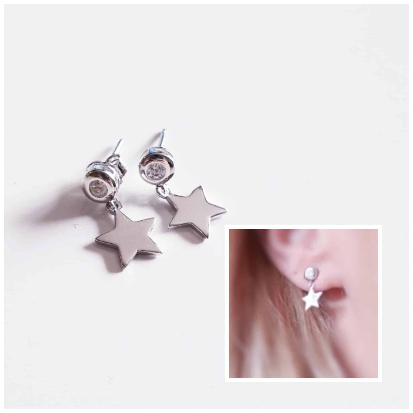 Pendiente new star de plata de ley