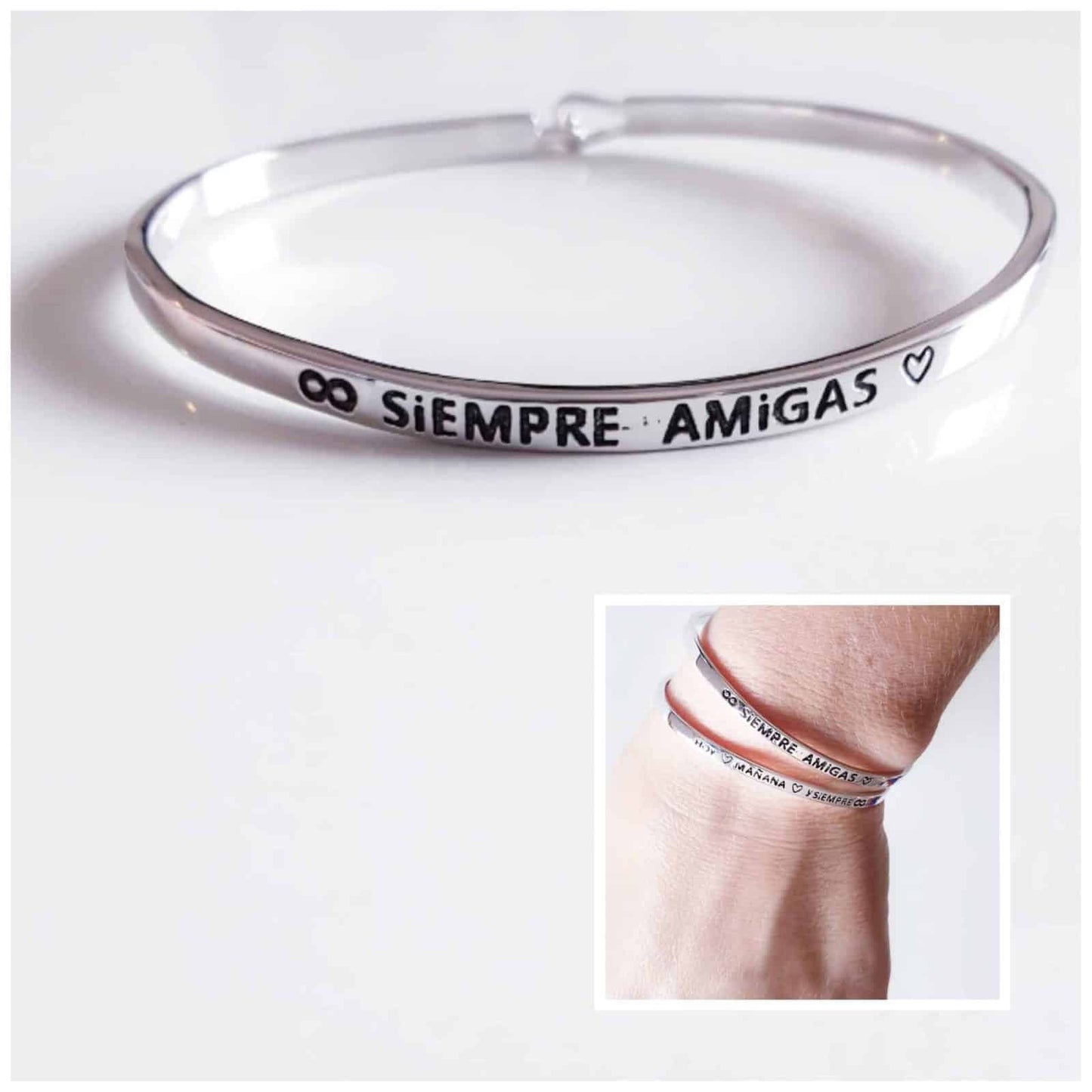 Pulsera amigas 55mm. de plata de ley
