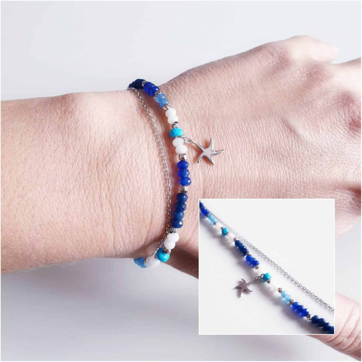 Pulsera blue sea de plata de ley - Joyería Zafir