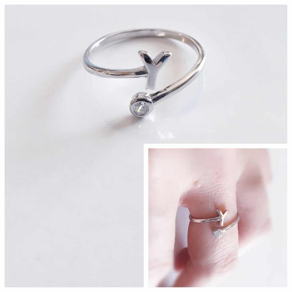 Anillo inicial y de plata de ley
