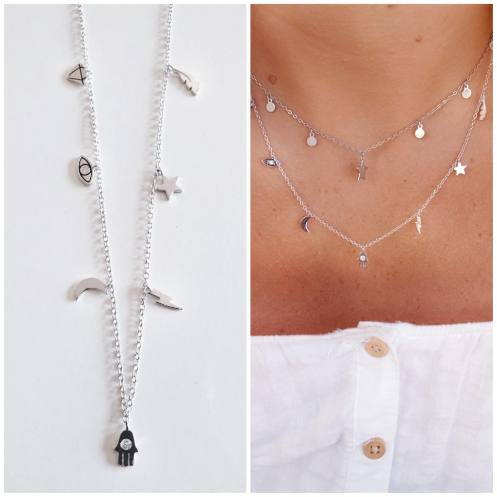 Collar fantasy de plata de ley