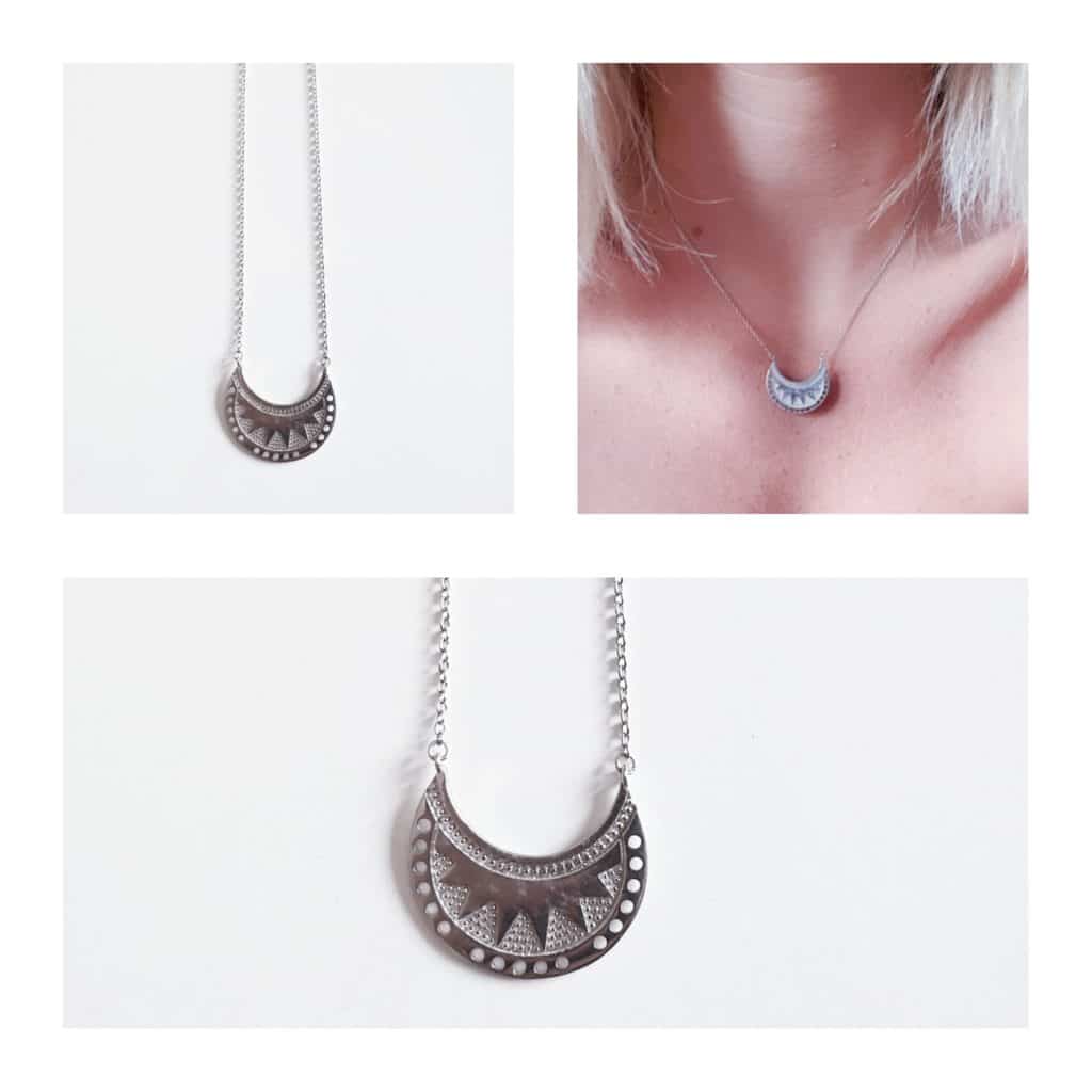 Collar azteca olot de plata de ley