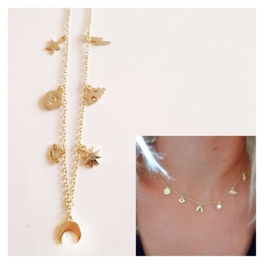 Collar oro cielo de plata de ley
