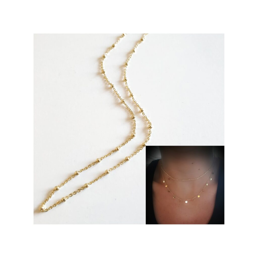 Collar oro bolitas chocker de plata de ley