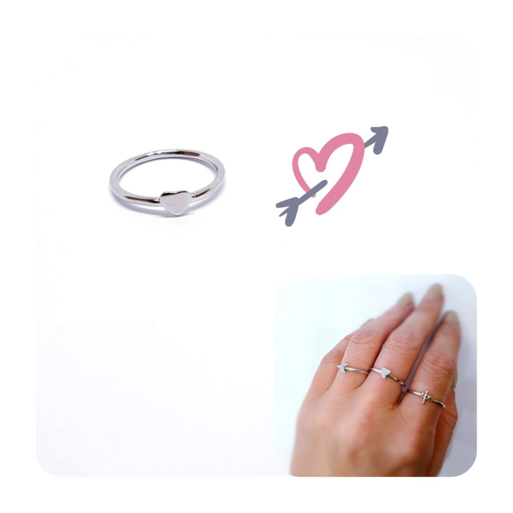 Anillo corazón de plata de ley