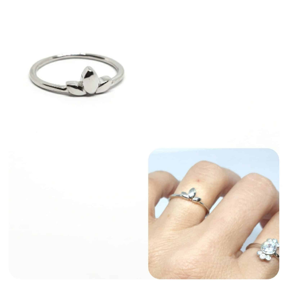 Anillo pétalos de plata de ley - vista adicional