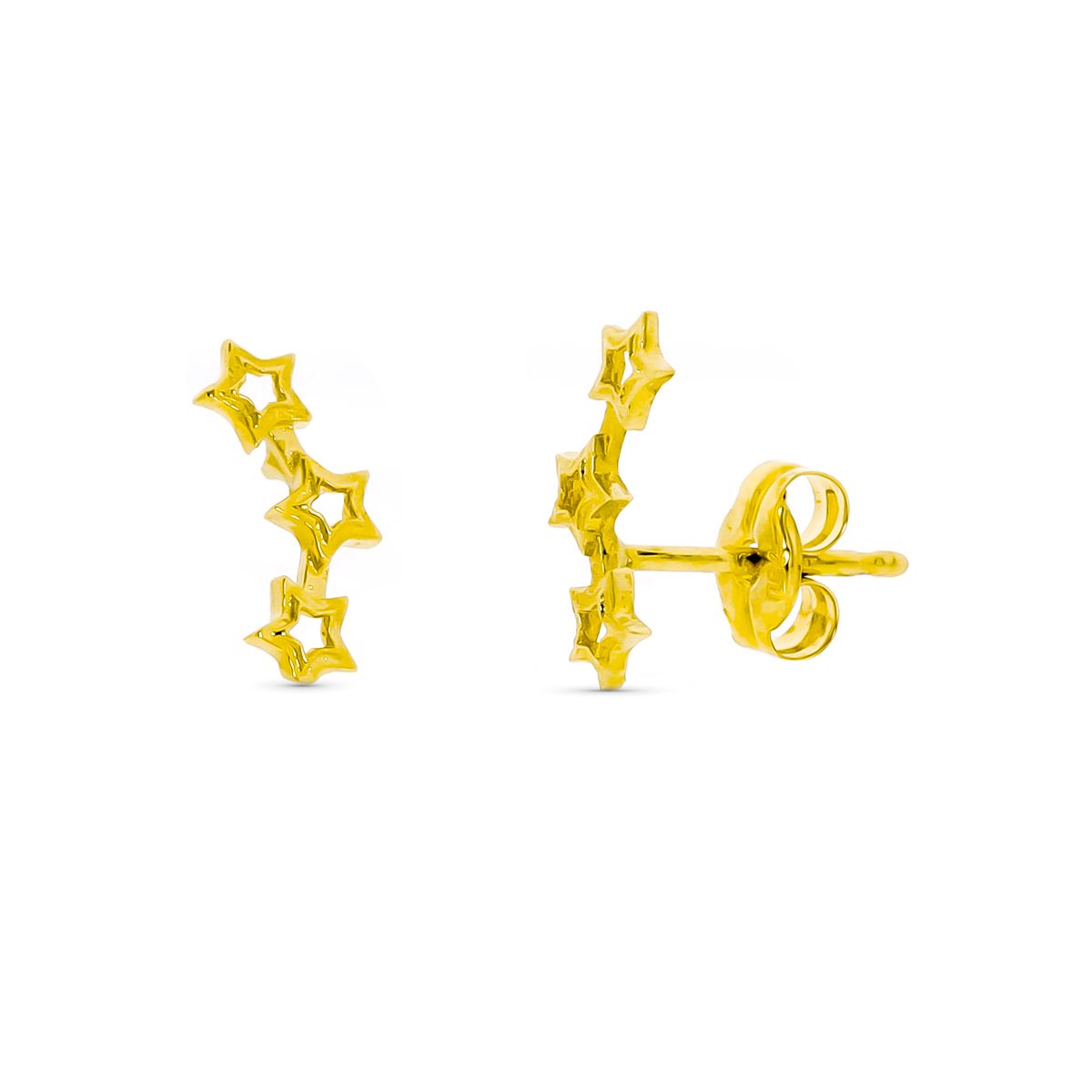 Pendientes Trepadores Estrella 10 x 4 mm de oro amarillo 9K