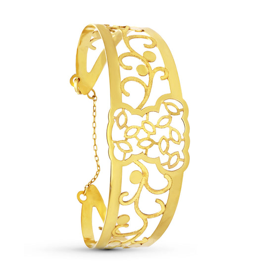 18K PULSERA ORO AMARILLO RIGIDA OSO LASER