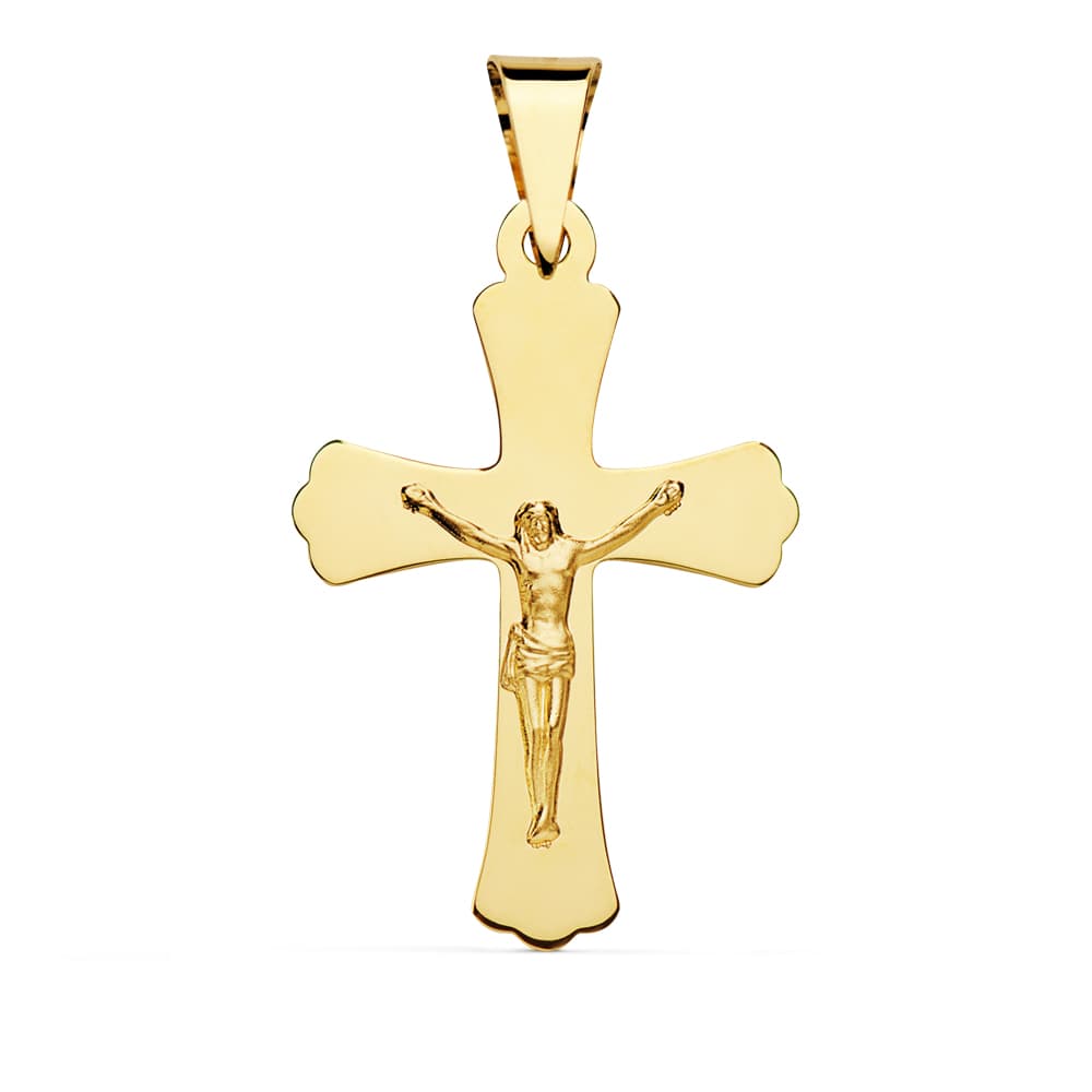 Cruz con Cristo 34 x 22 mm de oro amarillo 18K
