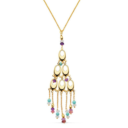 18K COLLAR PIEDRAS ORO AMARILLO 42CM