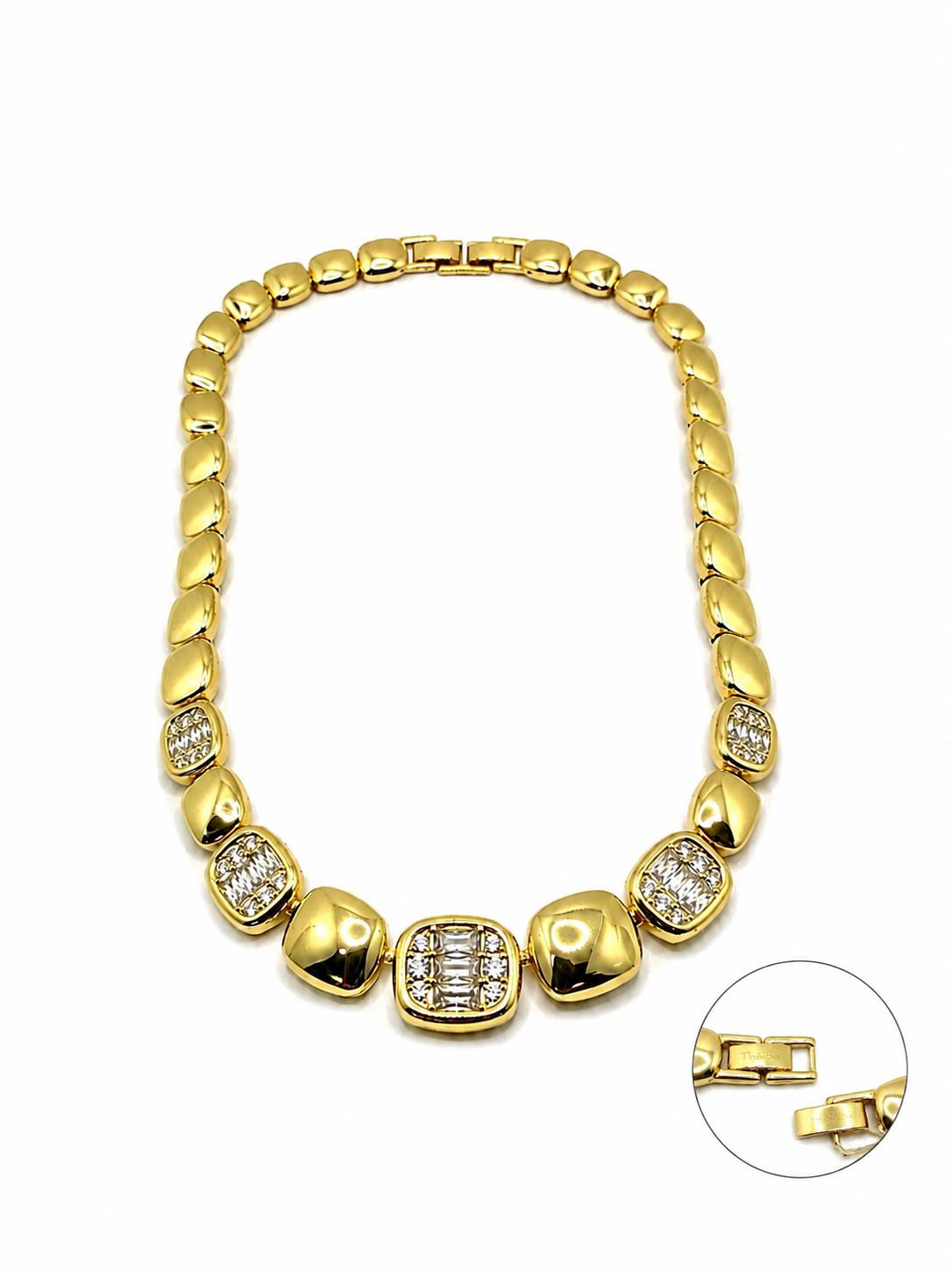 Collar deluxe de aleación de metales con baño de oro de 14 quilates - Joyería Zafir
