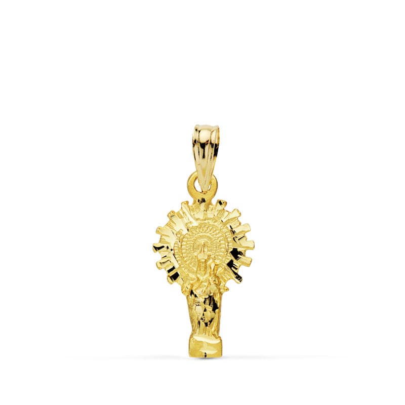 Medalla Virgen del Pilar Silueta 21 x 11 mm de oro amarillo 18K