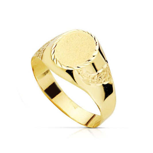 Sello Hueco Cadete Tallado. Zona Grabado: 9 x 7 mm de oro amarillo 18K
