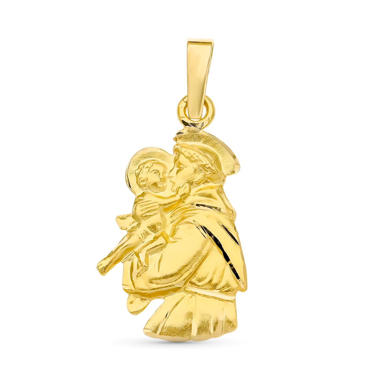 18K MEDALLA ORO AMARILLO SAN ANTONIO SILUETA 25X15 MM