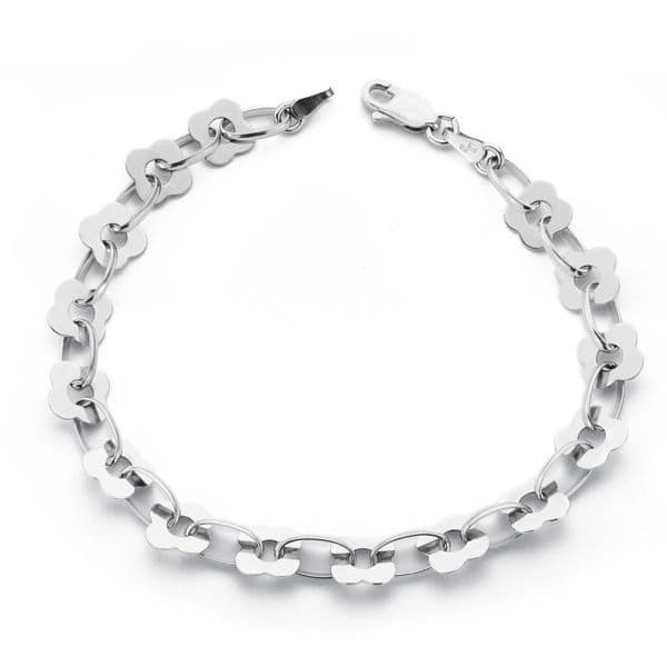 18K PULSERA ORO BLANCO 18.5 CM 7 MM