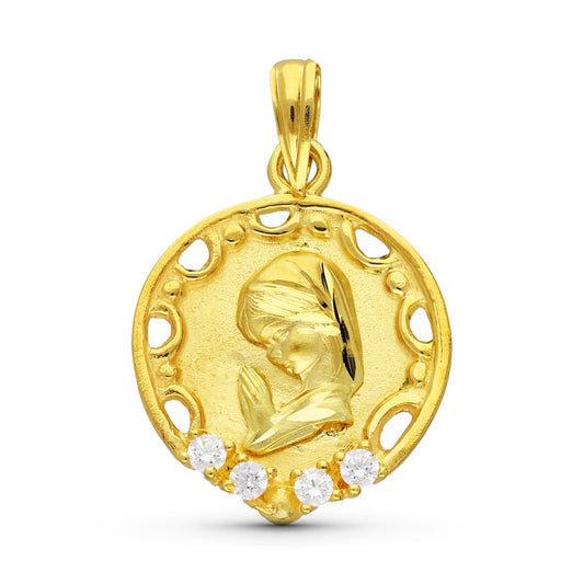18K MEDALLA ORO AMARILLO VIRGEN NIÑA 20X16 MM