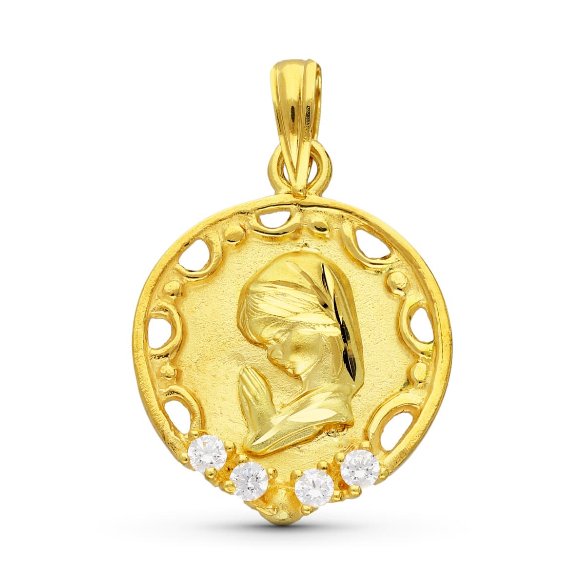 18K MEDALLA ORO AMARILLO VIRGEN NIÑA 20X16 MM