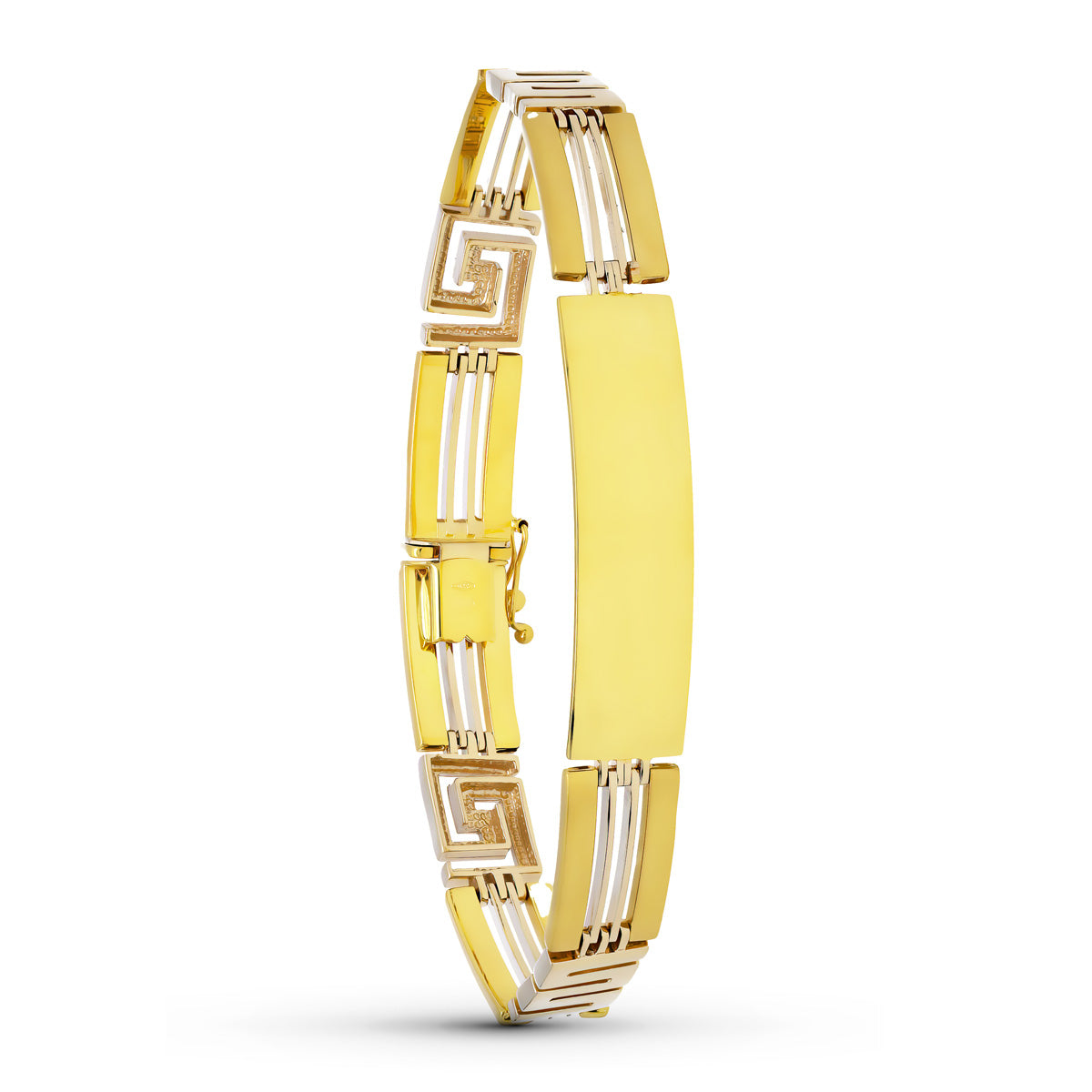 Pulsera Esclava Bicolor Caballero 19 cm Ancho 10 mm 18K