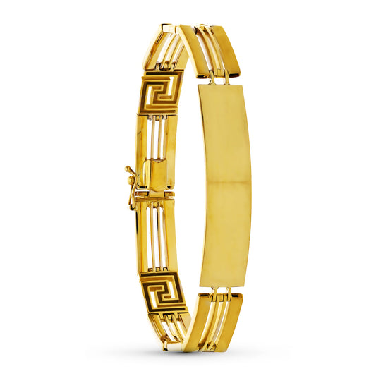 Pulsera Esclava Bicolor Hueca 21,5 cm Ancho 10 mm 18K