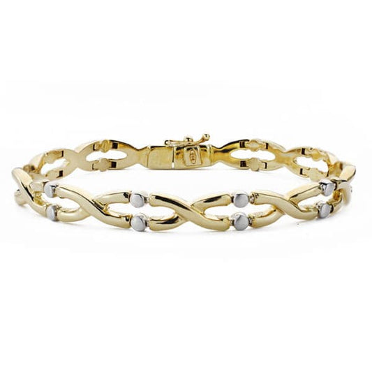 Pulsera Bicolor Longitud 19 cm Ancho 7 mm 18K