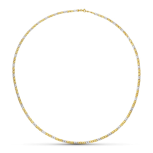 18K CADENA ORO BICOLOR MACIZA ESLABONES 45CM